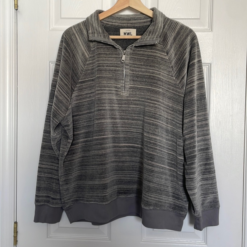 Madewell space-dyed half-zip velour sweater